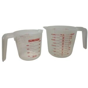 Vintage Superseal  Measuring Cups‎ Plastic Cup Two and Four Cup Set of Two SEE